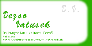 dezso valusek business card